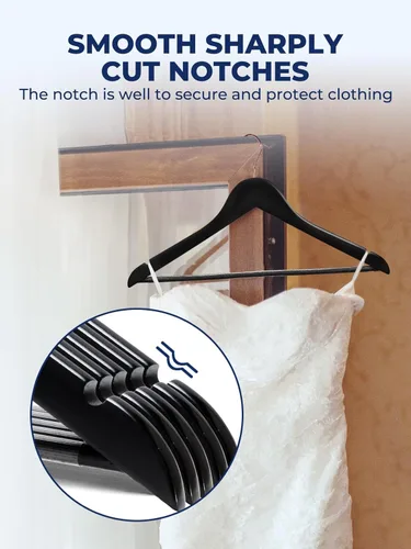 Vista 5 de Smartor Paquete de 20 perchas de madera maciza para armario, perchas de madera resistente para trajes, camisas, vestidos, con gancho de oro rosa