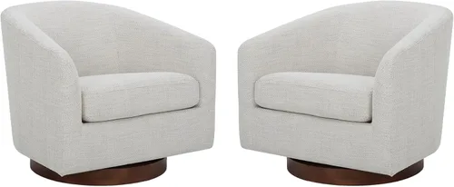 Vista 20 de CHITA Silla Giratoria de Acento, Silla Barrel Tapizada en Terciopelo con Certificación FSC para Sala de Estar, Completamente Ensamblada, Naranja