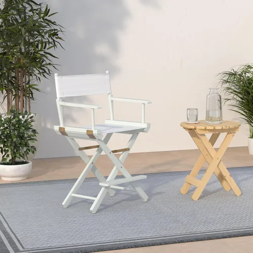 Vista 169 de Casual Home - Silla de director de 24.0 in, marco negro, con lona azul marino, altura de mostrador