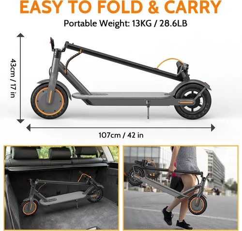 Vista 6 de Aovowheel Scooter eléctrico para adultos, plegable E Scooter Conmuting