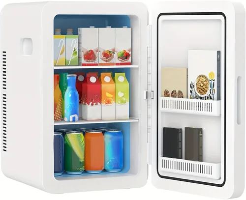 Vista 9 de advwin Mini refrigerador de 22L para dormitorio, 30 latas, refrigeradores compactos portátiles con alimentación CA/CC para el cuidado de la piel