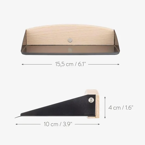 Vista 2 de Juego de recogedor y cepillo de metal mini para barrer migas de chimenea, combo de barredora de mesa natural (negro)