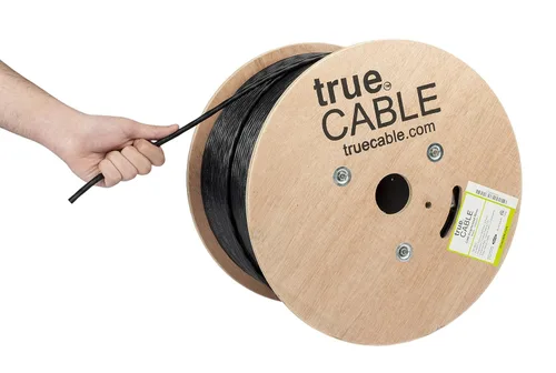 Vista 24 de TRUE CABLE Cable Ethernet a granel de elevación blindada Cat6A, 1000 pies, rojo, cobre sólido desnudo 23 AWG, 750 MHz, F/UTP, PoE++ 100 W