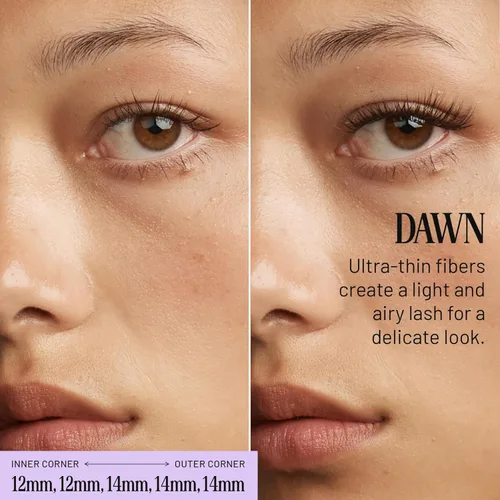 Vista 2 de Lilac St - Dawn - Racimos de pestañas sintéticas naturales (0.555 pulgadas) - Sin aspecto de "maquillaje" - Extensiones de pestañas de bricolaje