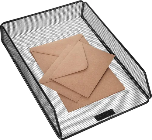 Vista 7 de Mr. Pen Mesh Desk Organizer - Single Tray with Letter Tray, File Holder for Desk Paper Management