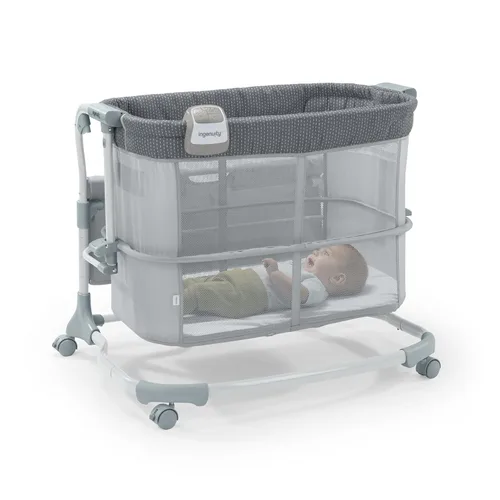 Vista 11 de Ingenuity Dream & Grow Moisés para Bebé de Cabecera con Colchón AirLoom, para Edades de 0-12 Meses, Altura Ajustable - Costura a Mano (Gris)