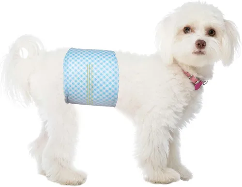 Vista 7 de Bandas desechables para el vientre para perros machos, pañales para cachorros machos con indicador de humedad, pañales suaves y superabsorbentes
