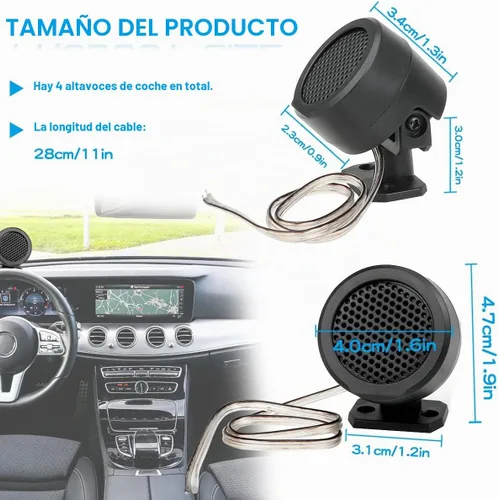 Vista 2 de FERCAISH 4 altavoces de coche de 500 W, TP-006A de alta potencia estéreo para coche, altavoces verticales redondos fáciles de instalar para montaje