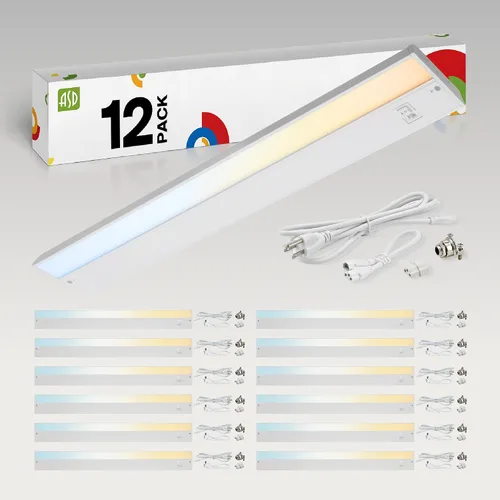 Vista 17 de ASD Iluminación LED para debajo del gabinete con enchufe o cableado de 9 pulgadas, luces regulables debajo del gabinete con interruptor 22.86 cm