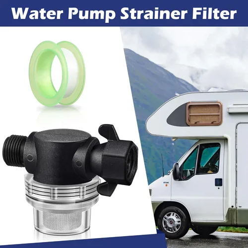 Vista 7 de Dreyoo Filtro colador de bomba de agua, compatible con tuerca giratoria Shurflo 255-315, ajuste de 1/2 pulgada con pantalla de acero inoxidable