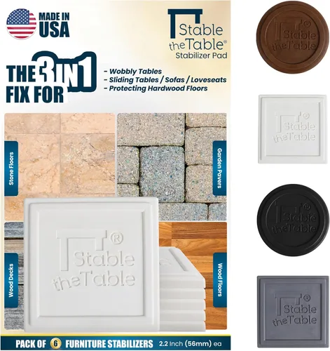 Vista 23 de Paquete de 6 - Negro Redondo, Nivelador y Elevador de Muebles, Agarre Antideslizante para Sofá en Pisos de Madera Dura, Protector de Piso