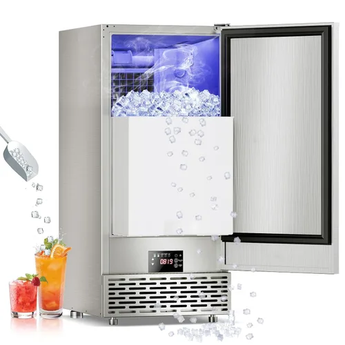 Vista 16 de Nugget Ice Makers - Máquina de hielo de pellets masticables suaves con función de limpieza automática, modo de mezcla de hielo/agua/agua helada, 62