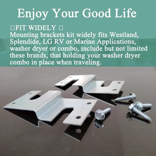 Vista 2 de MK01 Splendide Kit de Soportes de Montaje para Lavadora y Secadora de RV o Combo para Lavadora de Ropa Westland LG, Previene el Desplazamiento