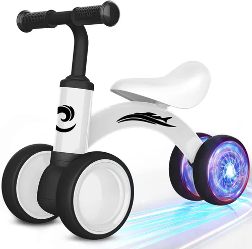Vista 10 de Bicicleta de equilibrio para bebés con iluminación colorida, juguetes para niños de 1 año, bicicleta de equilibrio para niños pequeños de 10 a 36