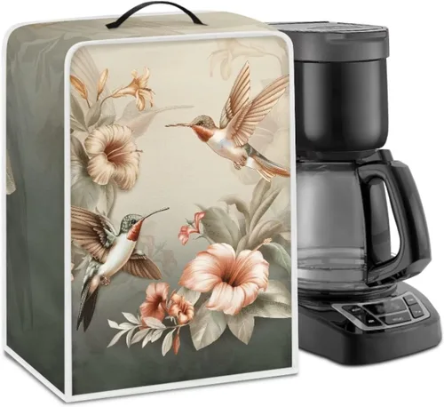 Vista 17 de DISNIMO Cubierta antipolvo para cafetera de mariposa azul, fundas para máquina de hacer café de cocina con mango superior, cubierta