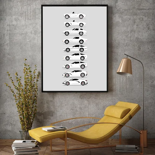 Vista 58 de Custom Car Posters Póster hecho a mano compatible con Chevy Corvette Generations e impresión de Chevrolet Corvette (C1 C2 C3 C4 C5 C6 C7 C8)