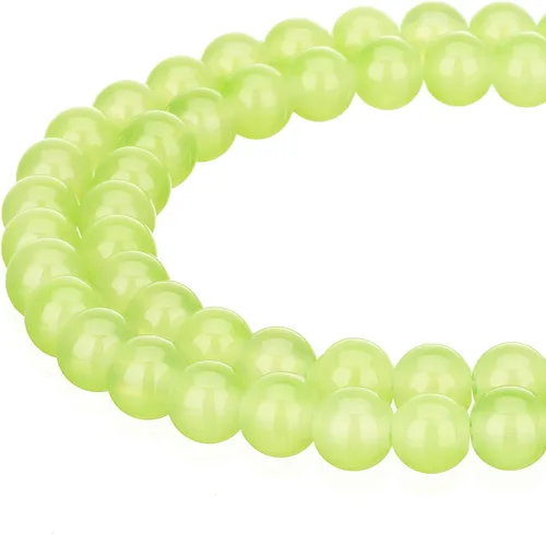 Vista 11 de RUBYCA 1 hebra 10MM Jade imitación ronda pintado recubierto de cuentas de vidrio DIY fabricación de joyas bebé rosa