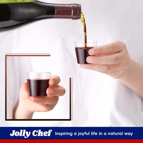Vista 4 de JOLLY CHEF Paquete de 1000 vasos de chupito de plástico, vasos desechables de 1 oz, vasos de degustación de 1 onza, ideales para whisky, degustación