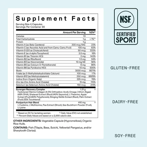 Vista 6 de Nutrafol - Suplementos para el crecimiento del cabello posparto, clínicamente probados para cabello visiblemente más grueso y menos caída, apto