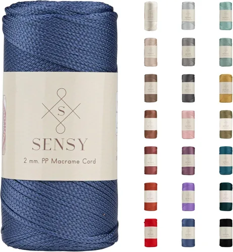 Vista 93 de Sensy Premium 2mm 229.5 metros de cuerda de poliéster 100% cordón de polipropileno Cordón de macramé 2mm Cordón para bolso de crochet Hilo