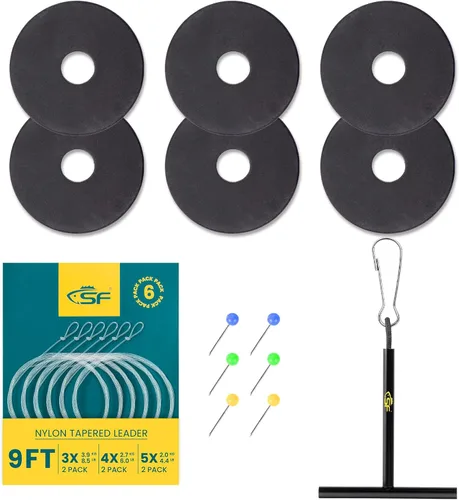 Vista 68 de SF Líder Cónico Pre-Atado con Lazo para Pesca con Mosca de Nailon Transparente para Trucha de Agua Dulce y Salada Bonefish Permit Lubina Salmón