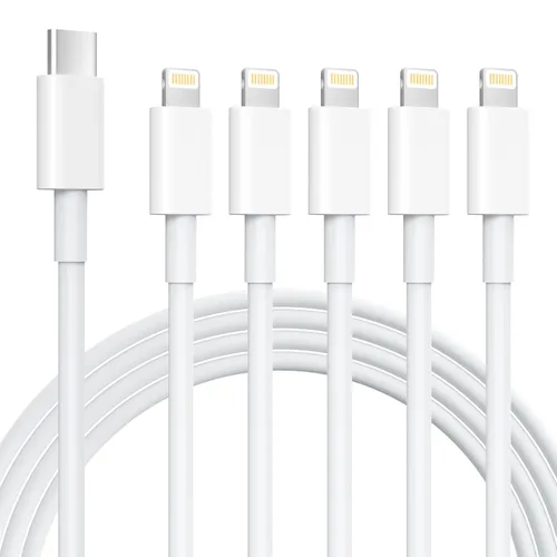 iPhone Charger 5 Pack 6FT USB C to Lightning Cable【Apple MFi Certified】iPhone Charger Fast Charging iphone lightning cable iphone charger cord for