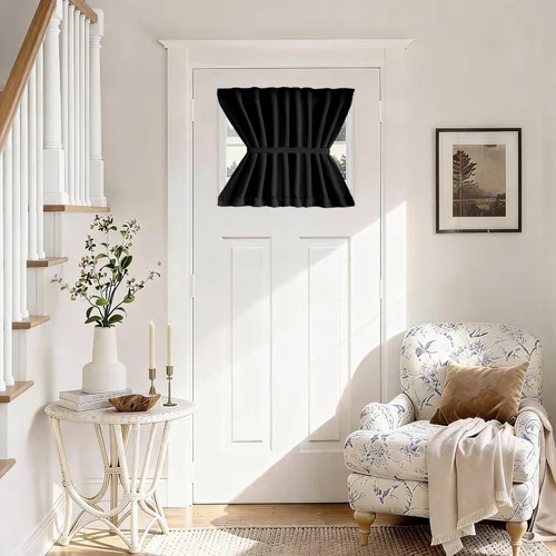 Vista 189 de Vatge - Cortinas laterales para ventana de puerta, cortinas para luz lateral de puerta frontal, 1 panel, 12 (ancho) x 72 (largo) pulgadas, aguamarina