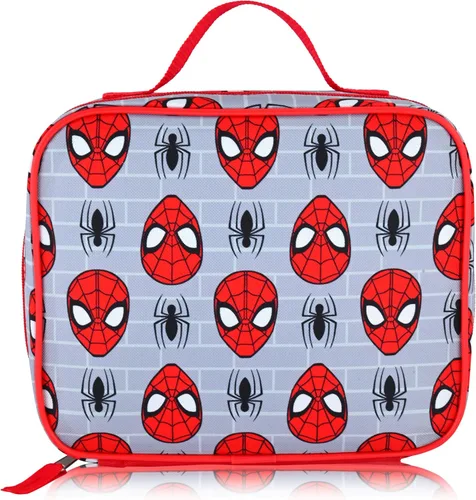 Fast Forward Lonchera Marvel Spiderman para niños, lonchera aislada de Spiderman para niños, niñas, unisex, lonchera reutilizable gris Spiderman,