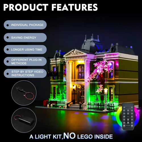 Vista 4 de BrickBling Luz LED para Lego Kit de construcción de museo de historia natural iluminación de control remoto compatible con Lego 10326