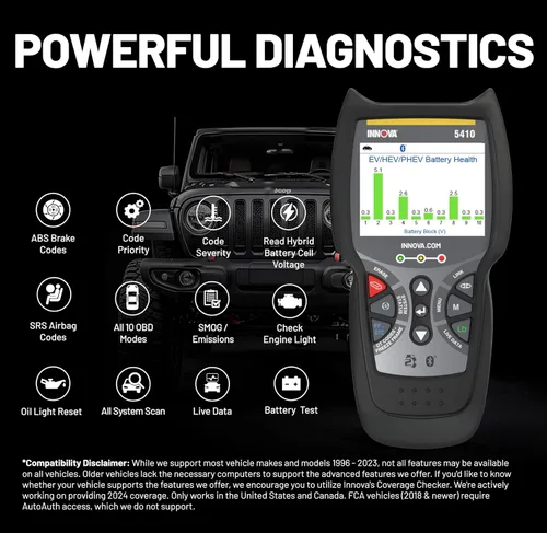 Vista 6 de Innova 5410 Escáner de Herramienta de Diagnóstico OBD2 para Todo el Sistema para Automóviles y Camiones - Herramientas de Escaneo Automotriz