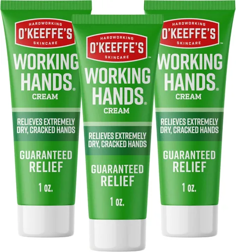 O'Keeffe's Working Hands - Crema de manos para sequedad extrema - Tubo de 1 oz (paquete de 3) - Cuidado reparador de la piel para manos agrietadas y