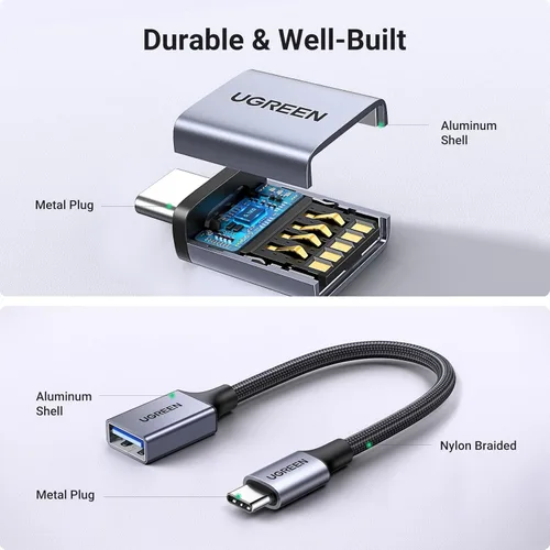 Vista 7 de UGREEN Paquete de 2 adaptadores USB C a USB A, adaptador USB C macho a USB hembra compatible con Samsung S23 Ultra MacBook Pro 2023 / Air 2022 iPad