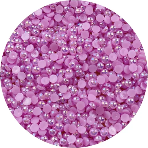 Vista 12 de 1500 piezas de cuentas de media perla de 4 mm, color AB negro, cuentas de perlas planas para manualidades, cuentas de plástico redondas, cuentas