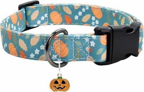 Vista 9 de Collar de perro con patrones de flores con accesorios, collares de algodón suave para perros pequeños, medianos y grandes, hembras y machos