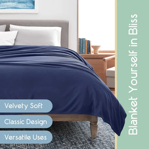 Vista 3 de Vellux Manta de Microforro Polar Tamaño King - Comodidad para Todas las Estaciones, Manta Súper Suave y Ligera para Cama, Sofá, Sillón o Viajes