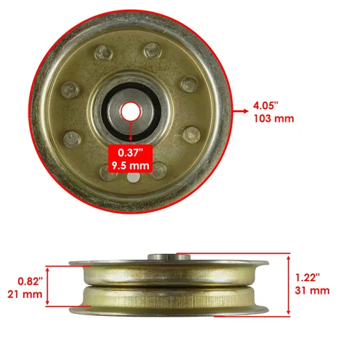 Vista 2 de Caltric Polea tensora plana compatible con Cub Cadet RZT-L50KH 50 "Deck 2014 2015 2016 2017 2018