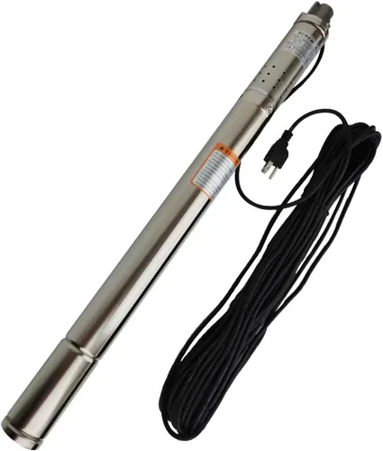 Vista 4 de Bomba de tornillo 1/2HP Bomba sumergible de pozo profundo de 110 V - Caudal máximo 4.4 GPM, altura máxima 180 pies - 2 pulgadas de acero inoxidable