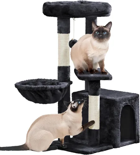 Vista 11 de Yaheetech Árbol para gatos, torre de escalada de varios niveles para gatos de interior, centro de actividades de mascotas, poste rascador, muebles