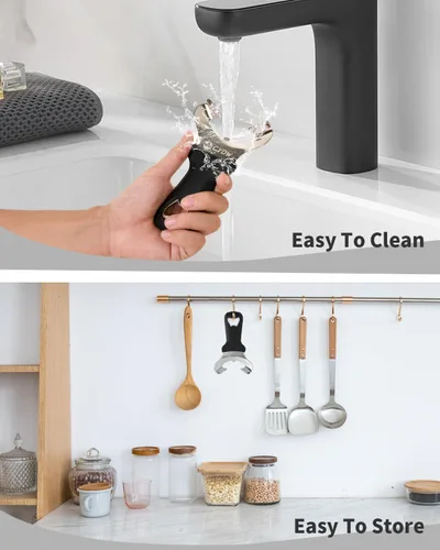 Vista 8 de CYDW Herramienta para abridor de tarros Mason con mango suave al tacto, sin abolladuras ni daños en la tapa, abrelatas manual multiusos, removedor