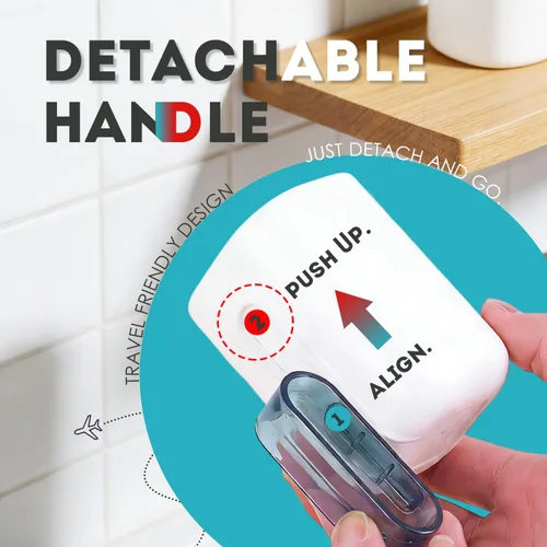 Vista 6 de Estuche de viaje para cepillos de dientes, soporte para cepillos de dientes y taza de enjuague con asa, funda multifuncional para cepillos