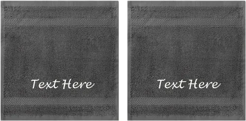 Vista 16 de Juego de Toallas Personalizadas con Texto Bordado - Paquete de 2 Sábanas de Baño de Algodón Turco Altamente Absorbentes y Súper Suaves para Spa