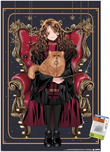 Vista 7 de Trends International The Wizarding World: Harry Potter - Dynasty Hermione Wall Poster, 14.72" x 22.37", Premium Poster & Push Pin Bundle