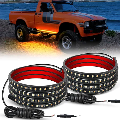 Vista 13 de Nilight - Tira de luz LED para plataforma trasera de 30 pulgadas de UTV, 204 LED, luces de freno ámbar, luces intermitentes rojas, compatible