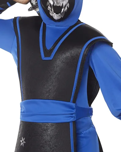 Vista 3 de Spirit Halloween Disfraz de Ninja Ultimate Azul para Niños Completo con Accesorios