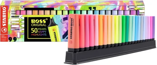 Vista 11 de STABILO Resaltador BOSS ORIGINAL - Caja Grande de 4 - Amarillo, Naranja, Verde, Rosa
