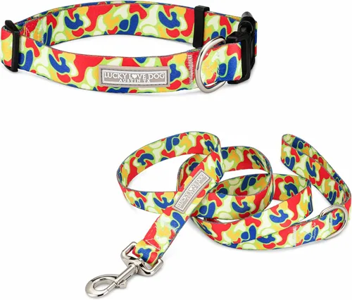 Vista 19 de Lucky Love Dog - Collar de perro ajustable con hebilla de fácil clic para pequeños a grandes, duradero y cómodo para perros machos y hembras, collar