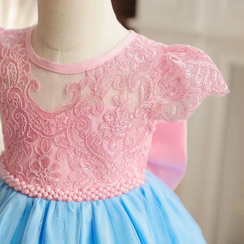 Vista 3 de NNJXD - Vestido de princesa de tul con flores, para usar en bodas, para niñas pequeñas y bebés