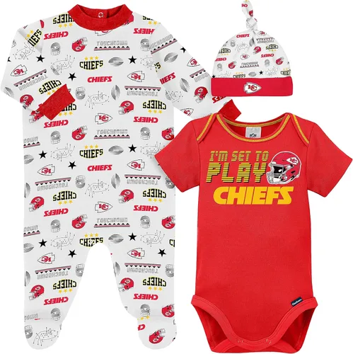 Vista 14 de Gerber Conjunto de regalo unisex para bebé con pies de equipo de la NFL para dormir y jugar