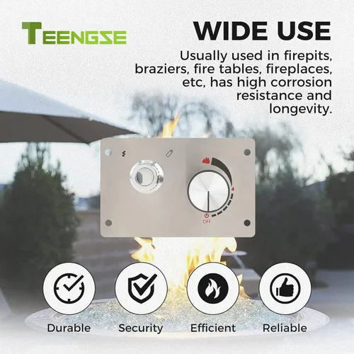 Vista 6 de Kit de encendido por chispa para quemador de gas para fogatas Válvula de control de llama para interiores y exteriores, kit de control de gas, botón