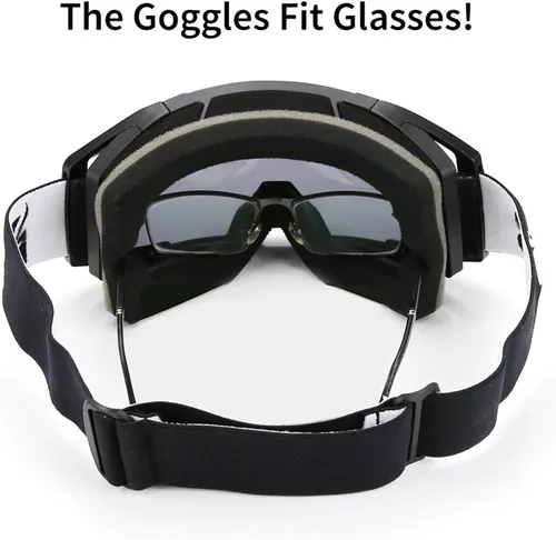 Vista 4 de Gafas de motocross ATV para motocicleta, a prueba de polvo, resistentes a los arañazos, protección de esquí, gafas de seguridad